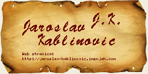 Jaroslav Kablinović vizit kartica